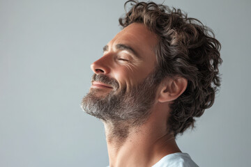 Obraz premium a close up of a smiling man's face