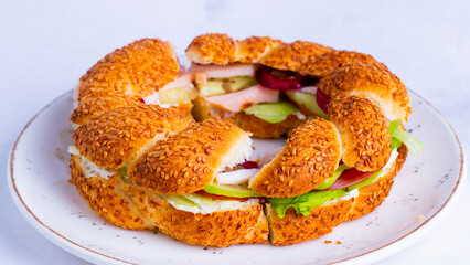 Chicken croissant sandwich