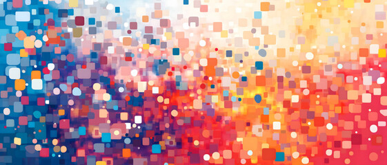 Abstract Colorful Spotted Pixels Pattern - Geometric Modern