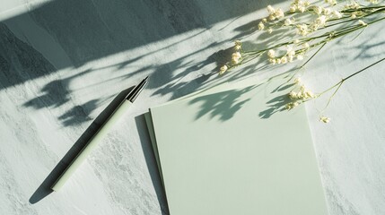 Minimalist Workspace with Floral Touch