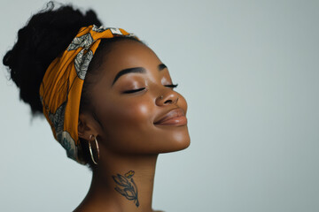 Naklejka premium a close up of a black woman's face