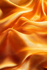 Obraz premium Soft golden transparent cloth waves. Sand color fabric with soft waves. Abstract yellow fabric wavy folds. Modern luxury silk wave drapes background.