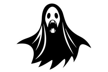 A cute funny happy ghosts. Childish spooky boo characters for kids. Magic scary spirits with different emotions and face expressions. Isolated flat cartoon vector illustrations of comic phantoms