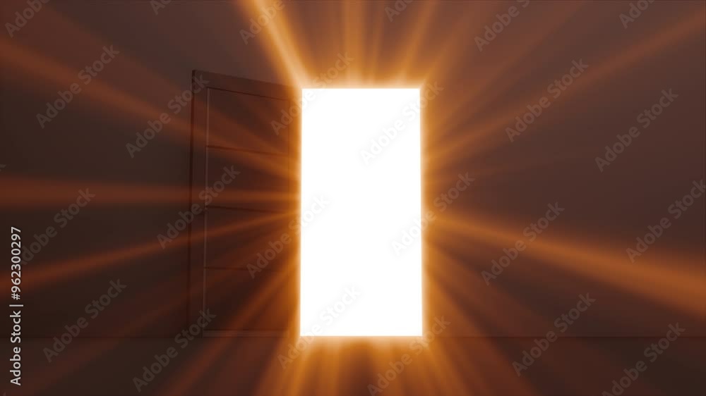 Poster door opening with shine. computer generated 3d render