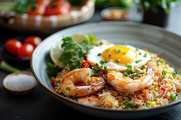 Delicious Fried Rice with Shrimp and Egg