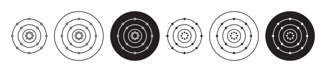 Antioxidant vector icon set black filled and outlined style.