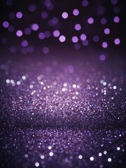 A violet glittery background with holiday lights, offering an abstract and festive space for your design or text.