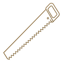 Illustration of a hand saw with a serrated edge