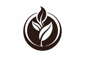 Coffee bean luxury logo silhouette black vector art illustration 