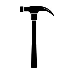 Silhouette of a claw hammer on a white background