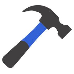 Icon of a claw hammer with a blue and black handle