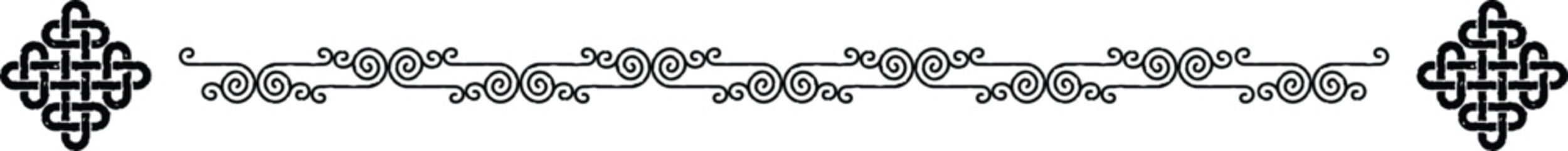 Large Celtic Header - Curved Lines - Knot Corners