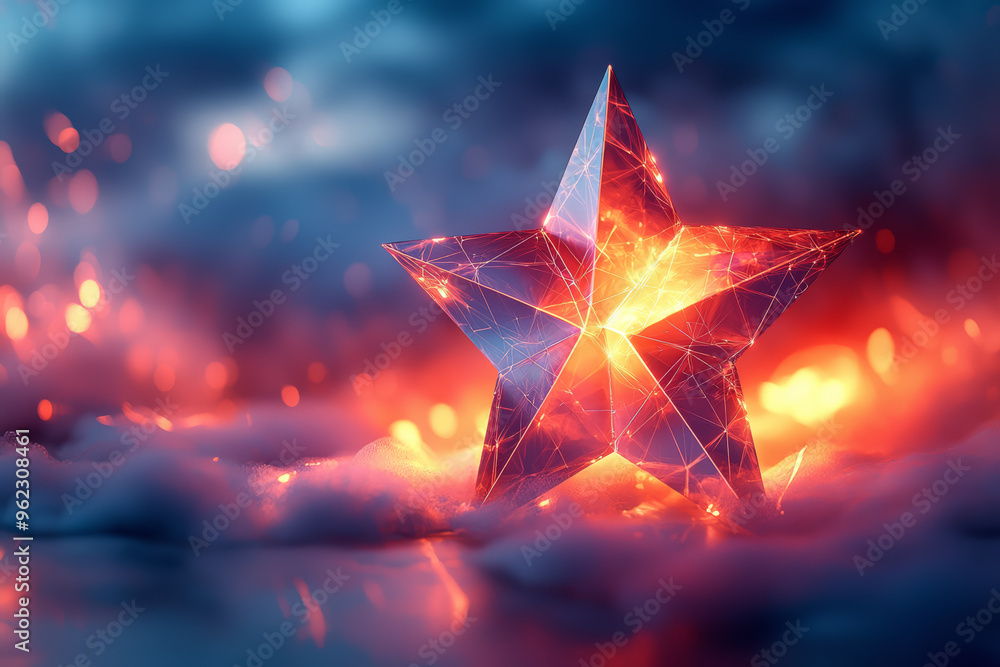 Poster a visual of a star shape composed of overlapping triangles, demonstrating complex polygonal shapes a