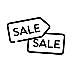 two overlapping price tags, each with the word 