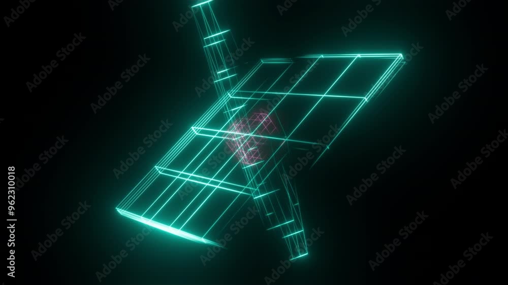 Poster digital elements from lines. computer generated 3d render