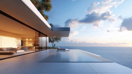 upscale contemporary oceanfront residence with panoramic windows, ideal for premium coastal lifestyle vibes