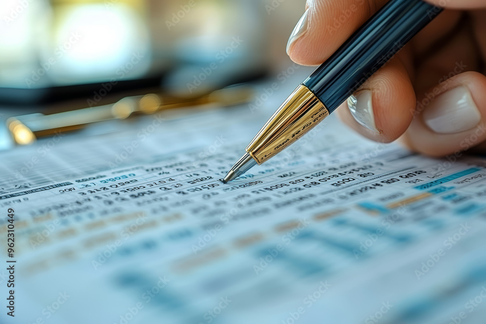 Poster a financial advisor discussing a complex budget spreadsheet with a concerned client, illustrating th