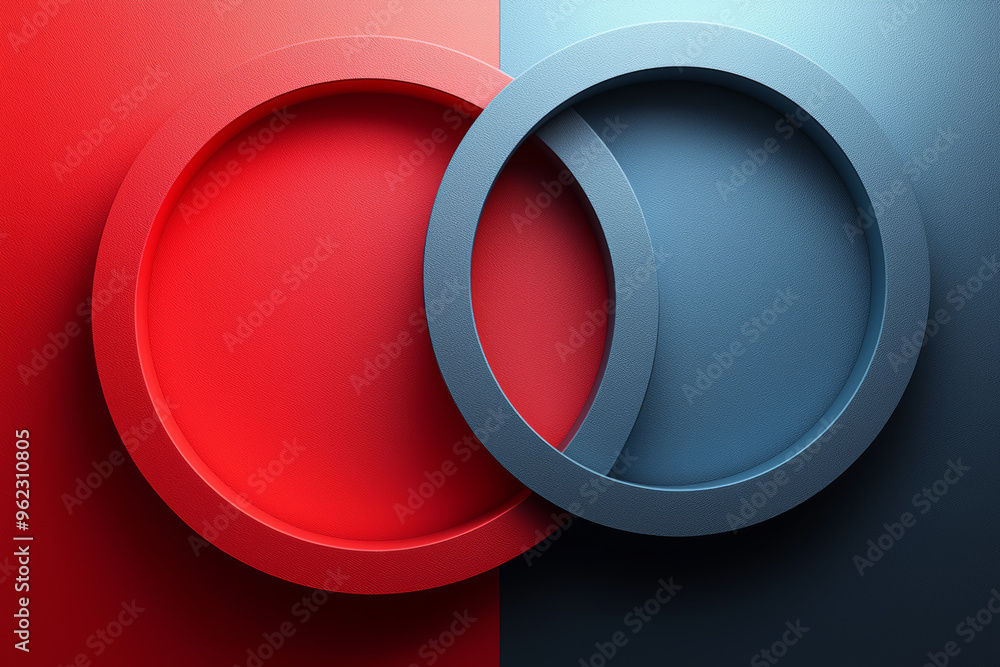 Aufkleber A diagram showing the intersection of two circles with overlapping regions, illustrating the concept of geometric intersections and Venn diagrams.