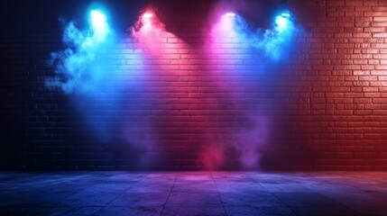 Colorful Lighted Backdrop with Smoke Effects