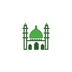 green mosque vector illustration