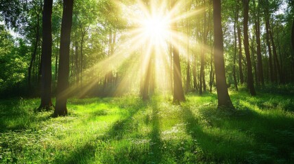 Fototapeta premium Sunlight Through the Forest