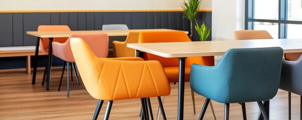 Co-working space with a quiet zone for focused work, open desks for collaboration, and vibrant common areas for networking