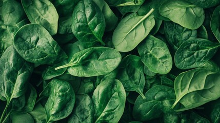 Fresh Spinach Leaves Background