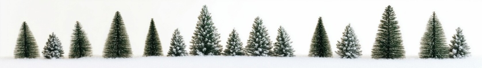 Fototapeta premium Minimalistic snowy pine forest in winter. Generative ai