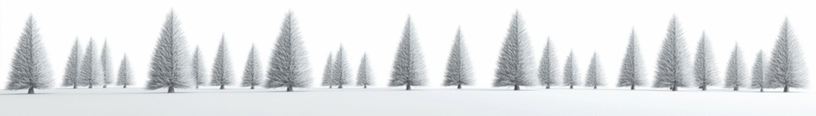 Obraz premium Minimalistic snowy pine forest in winter. Generative ai
