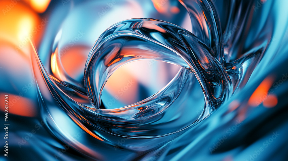 Aufkleber intricate glass design with swirling patterns and vibrant colors captured in abstract art during a c