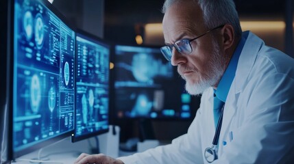 Medical Professional Analyzing Data