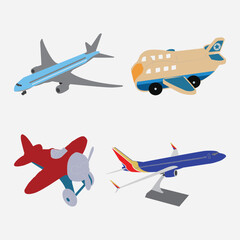 Print Airplane vector isolated on white backgrond