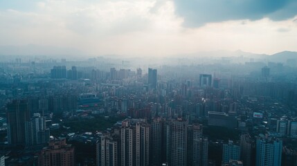 Obraz premium Urban Skyline Aerial View