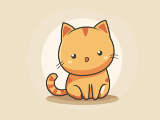 Obraz premium Cute cartoon cat. Vector illustration in a flat style