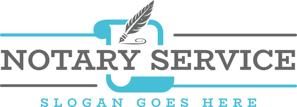Notary logo design vector pen icon