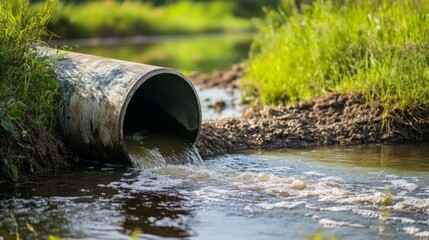 Pollution from Drain Pipe into Waterway