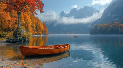 Fantastic views of the morning lake glowing by sunlight. Dramatic and picturesque scene. Location: resort Grundlsee, Liezen District of Styria, Austria, Alps. Europe. Beauty world