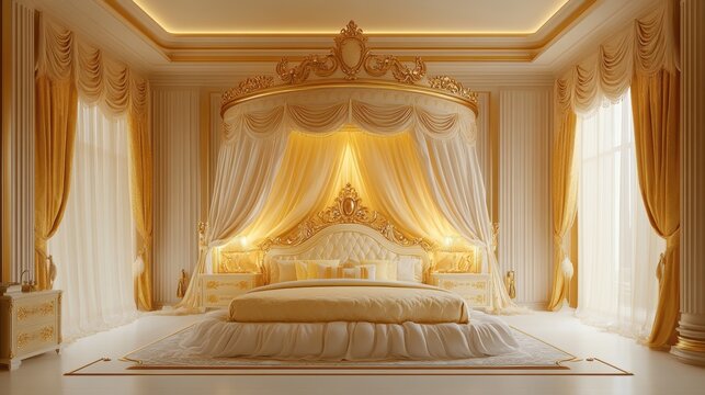 Gold princess bed sales