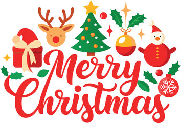 Merry Christmas typography sublimation t shirt design and clipart .