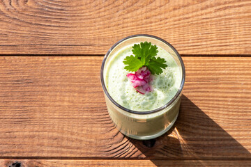 Healthy green cucumber smoothie
