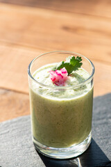Healthy green cucumber smoothie