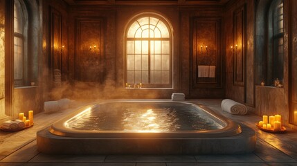 enjoy luxury at an empty deluxe bathhouse with soft towels and scented candles, a perfect indulgence experience