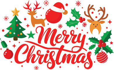 Merry Christmas typography sublimation t shirt design and clipart .