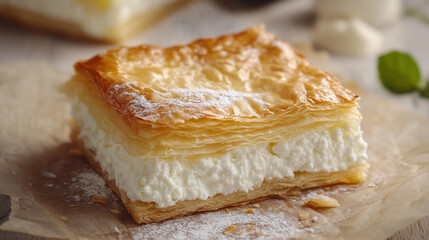  A Slice of Dry Cottage Cheese-Filled Puff Pastry (Hungarian T&uacute;r&oacute;s R&eacute;tes)