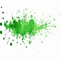 green ink splatter, dotted, isolated in white background and copy space