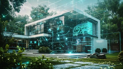 AI-driven construction of a smart house utilizing artificial intelligence and IoT. System development for advanced smart building architecture.