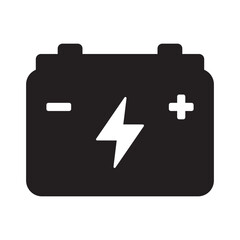 Car battery icon. Car accumulator icon. Auto battery icon.