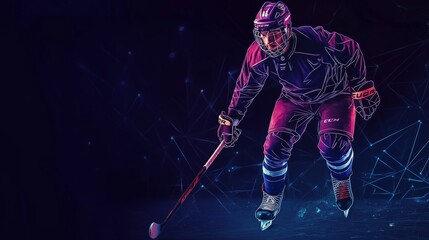 Fototapeta premium Dynamic Hockey Player in Action