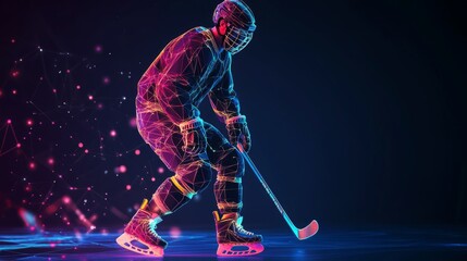 Neon Hockey Player