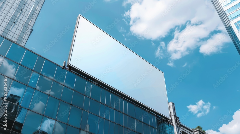 Poster a large billboard on the side of a building with eye-catching visuals